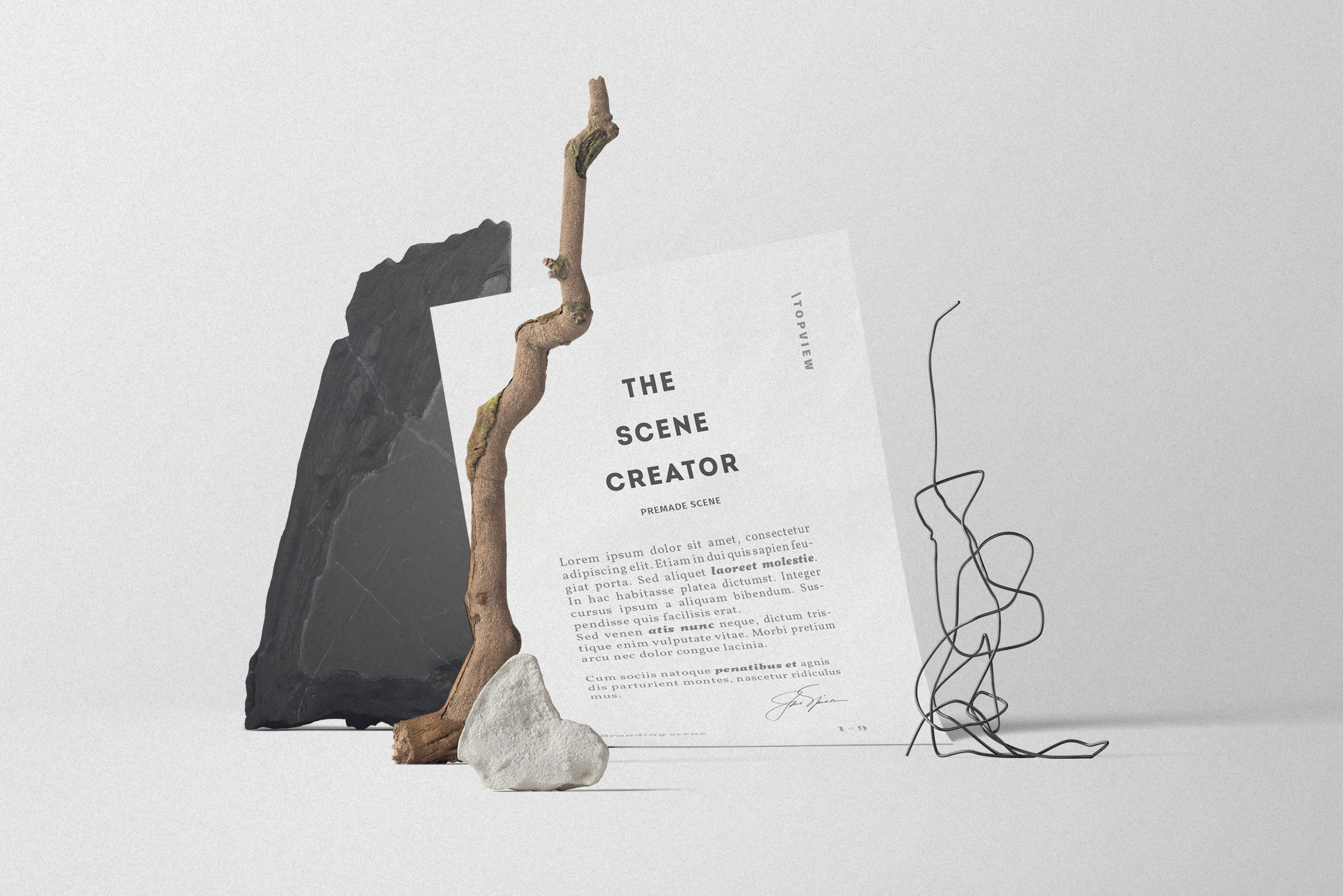 Free Front View of Folded Paper Mockup PSD Template