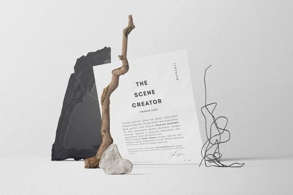 Front View of Folded Paper Mockup