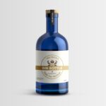 Front View of Gin Glass Bottle Mockup with a Cork Cap