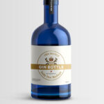 Front View of Gin Glass Bottle Mockup with a Cork Cap