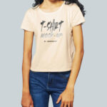 Front View of Girl Wearing T Shirt Mockup