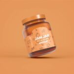 Front View of Glass Jam Jar Mockup