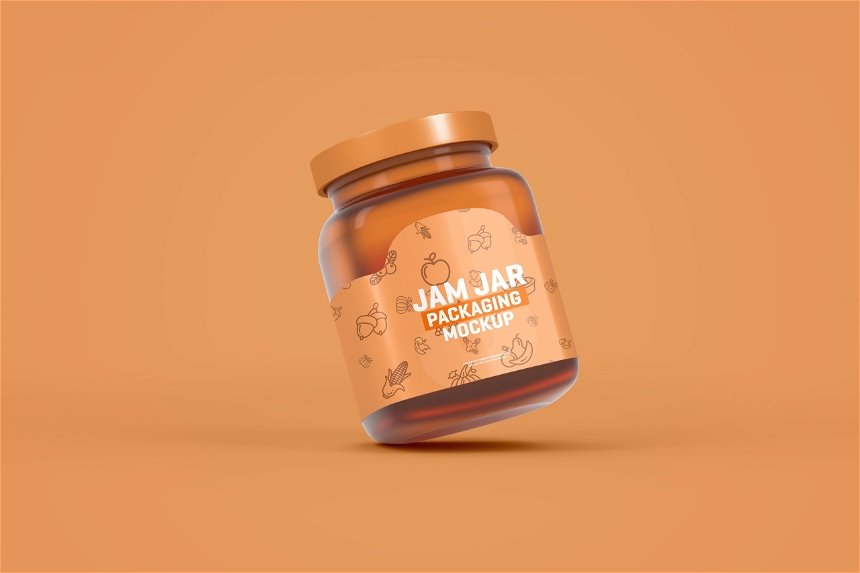 Front View of Glass Jam Jar Mockup