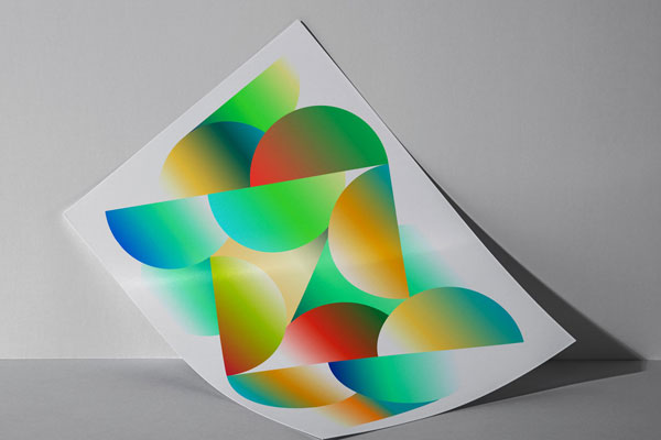 Front View of Glossy Folded Paper Mockup