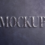 Front View of Glossy Silver Logo Mockup / Text Effect