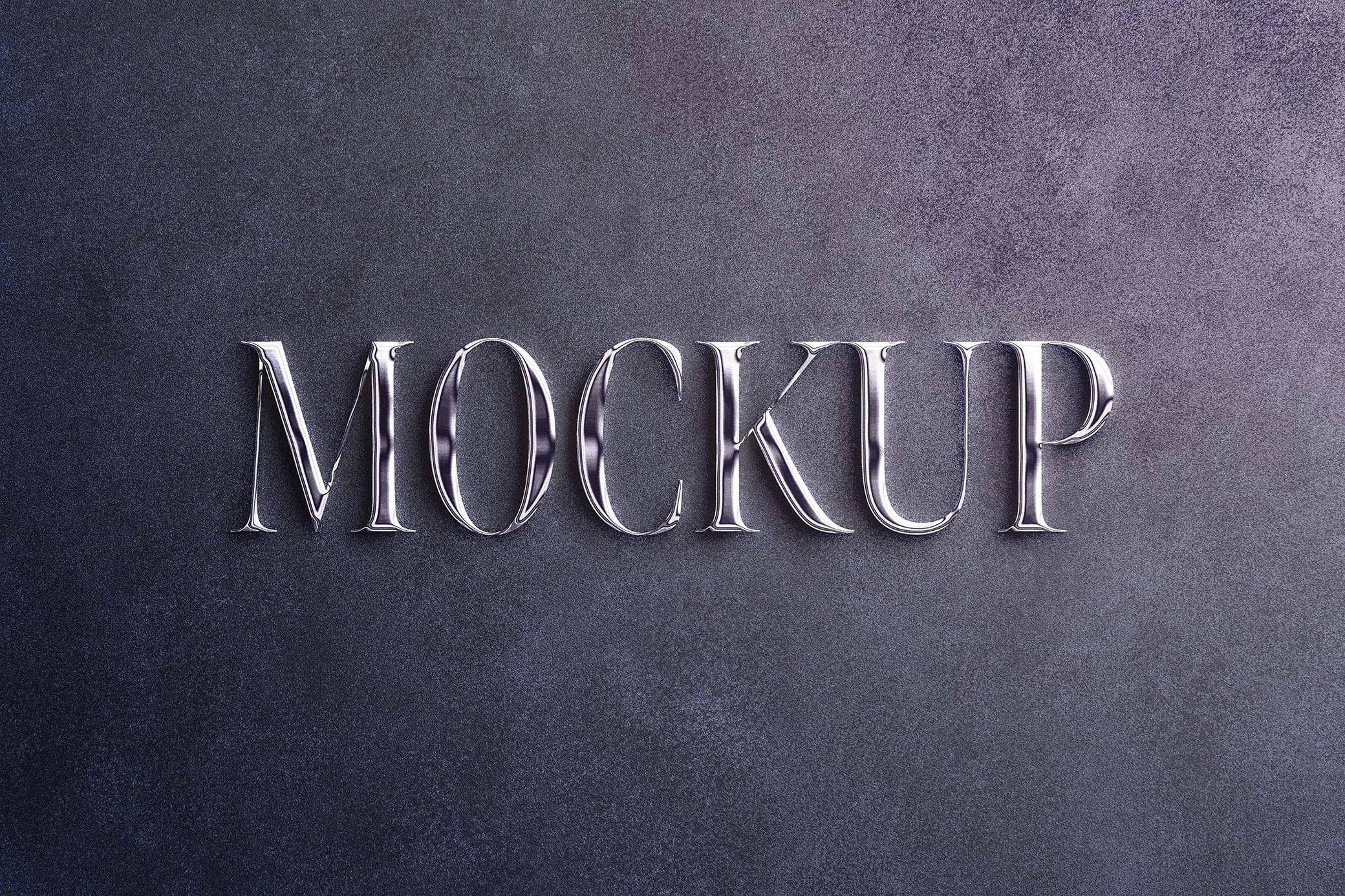 Front View of Glossy Silver Logo Mockup FREE PSD