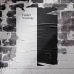 Front View of Grunge Ripped Poster Mockup