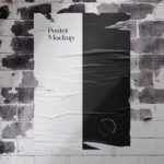 Front View of Grunge Ripped Poster Mockup