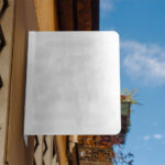 Front View of Hanging Metal Sign Mockup