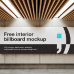 Front View of Horizontal Interior Billboard Mockup