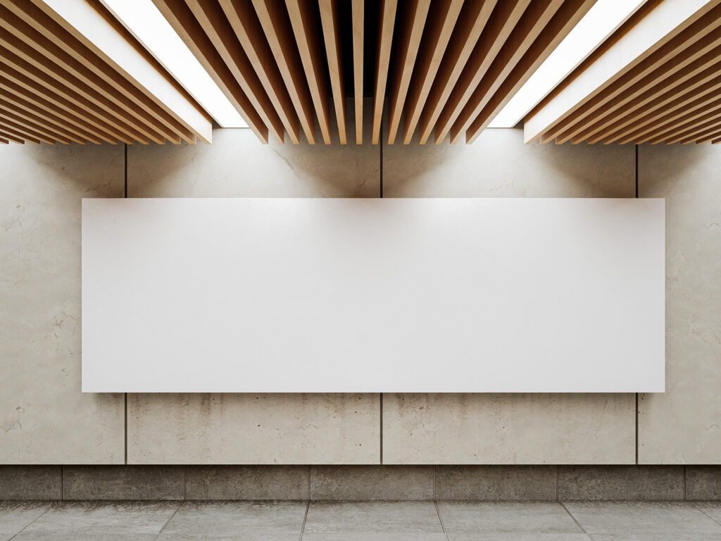 Front View of Horizontal Interior Billboard Mockup
