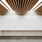 Front View of Horizontal Interior Billboard Mockup