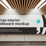 Front View of Horizontal Interior Billboard Mockup