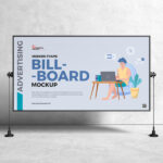 Front View of Horizontal Modern Billboard Mockup