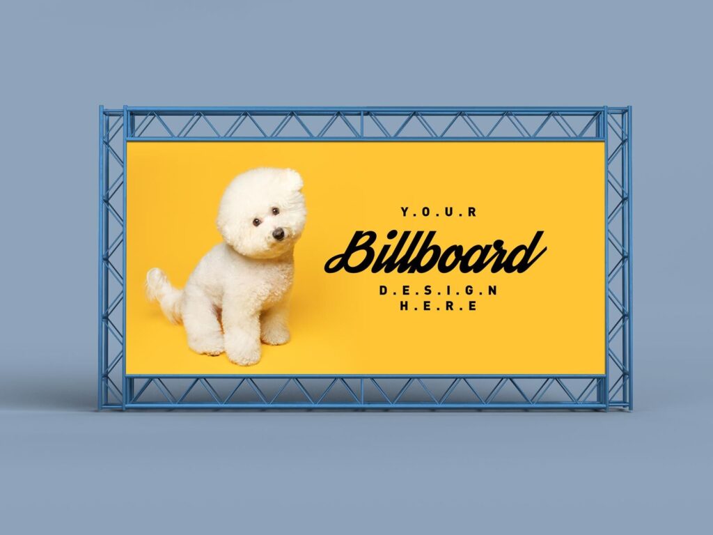 Front View of Horizontal Simple Billboard Backdrop Mockup