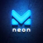 Front View of Ice Neon Logo Signage Mockup