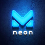 Front View of Ice Neon Logo Signage Mockup