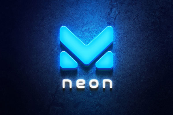 Front View of Ice Neon Logo Signage Mockup