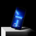 Front View of iPhone 13 Pro Mockup on Block