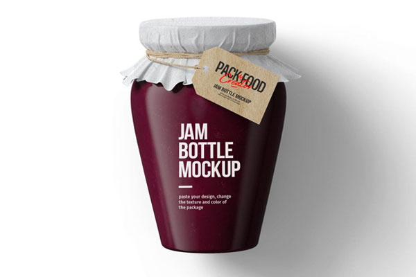Front View of Jar of Jam Mockup