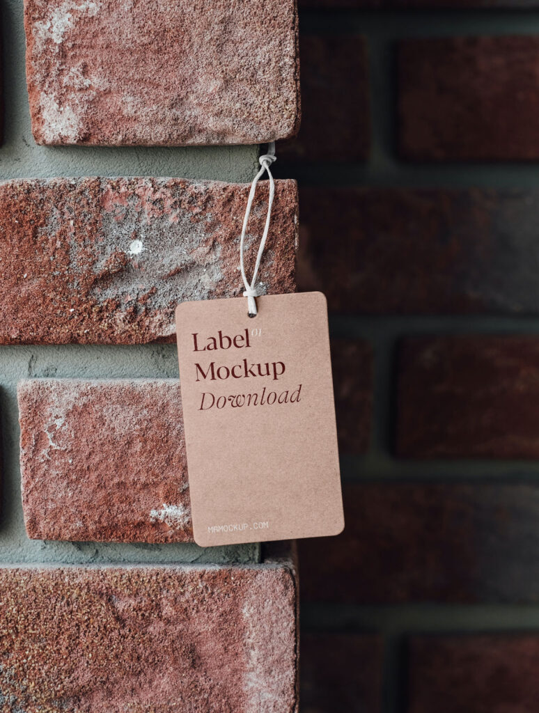 Front View of Label Mockup on Brick Wall