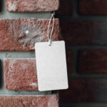 Front View of Label Mockup on Brick Wall