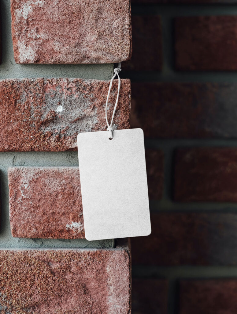 Front View of Label Mockup on Brick Wall