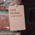 Front View of Label Mockup on Brick Wall