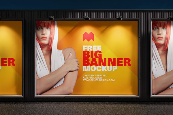 Front View of Large Format Banner Mockup