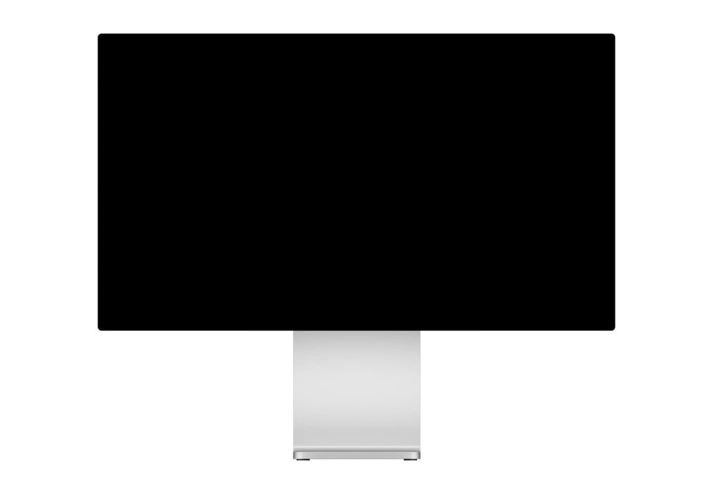 Front View of Mac Pro next to its Case Mockup