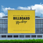 Front View of Majestic Office Building Billboard Mockup