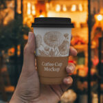 Front View of Man Holding Paper Cup Mockup