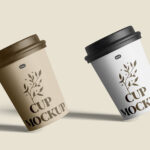 Front View of Medium Paper Cup Mockup