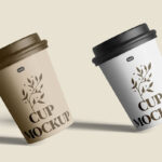 Front View of Medium Paper Cup Mockup