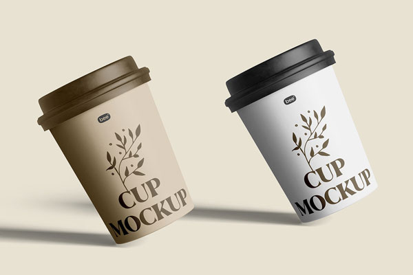 Front View of Medium Paper Cup Mockup