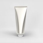 Front View of Metallic Cosmetic Tube Mockup