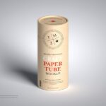 Front View of Modern Branding Craft Paper Tube Mockup