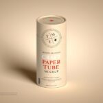 Front View of Modern Branding Craft Paper Tube Mockup