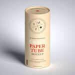 Front View of Modern Branding Craft Paper Tube Mockup