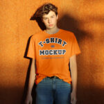 Front View of Modern Cotton T-shirt Mockup