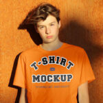 Front View of Modern Cotton T-shirt Mockup