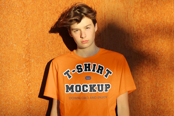 Front View of Modern Cotton T-shirt Mockup