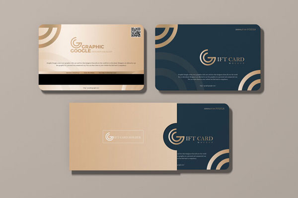 Front View of Modern Gift Cards with a Cover Mockup
