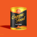 Front View of Modern Packaging Tin Can Mockup