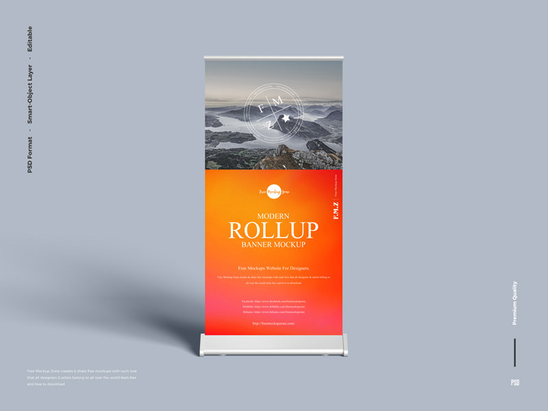 Front View of Modern Rollup Banner Mockup