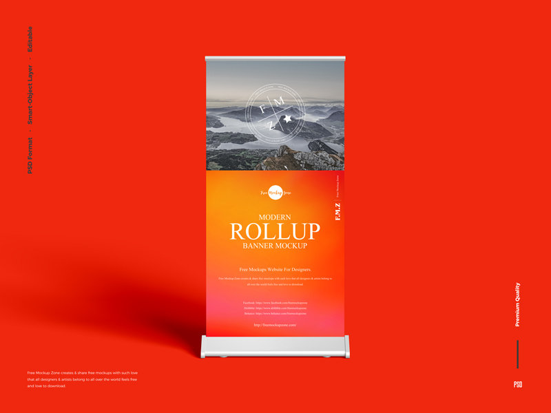 Front View of Modern Rollup Banner Mockup