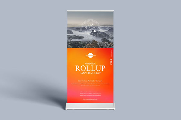 Front View of Modern Rollup Banner Mockup
