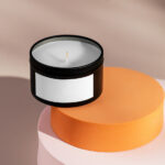 Front View of Narrow Rounded Candle Mockup