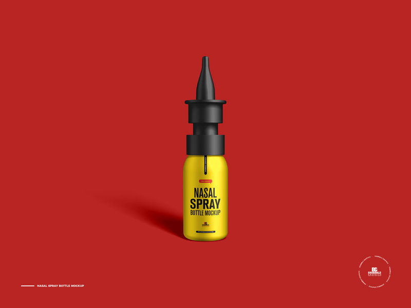 Front View of Nasal Spray Bottle Mockup