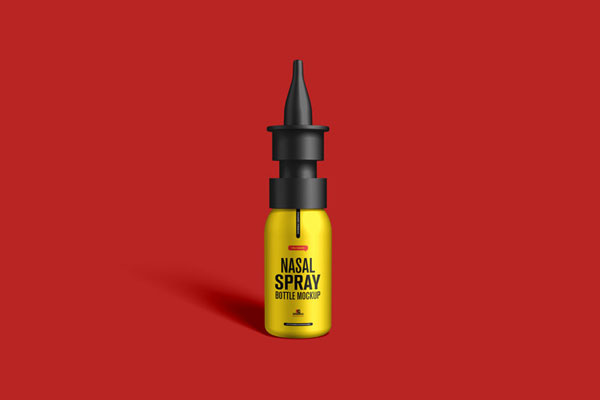 Front View of Nasal Spray Bottle Mockup
